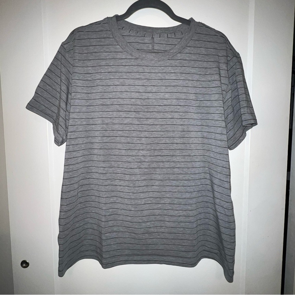Lululemon All Yours Cotton Tee Grey Striped T-shirt